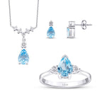 3.80 Carat Diamond Blue Topaz Set