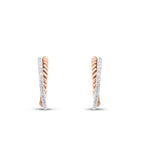 0.30 Carat Diamond Two-Tone Trend Earrings