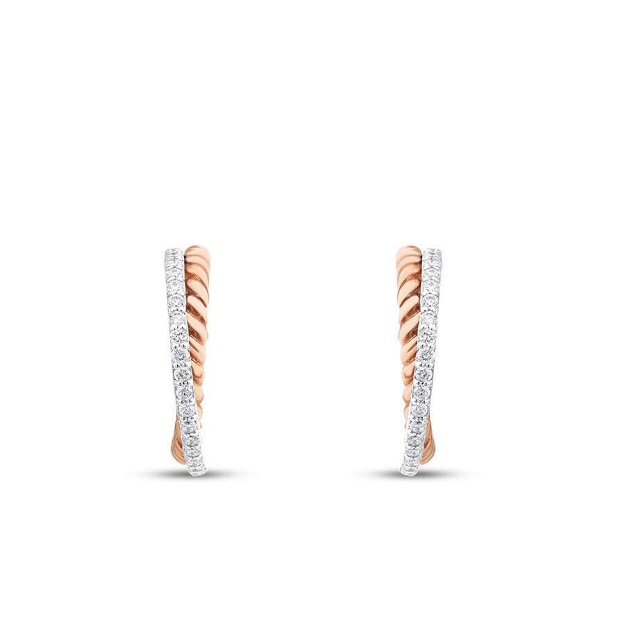 0.30 Carat Diamond Two-Tone Trend Earrings